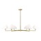 Z-Lite Leila Chandelier, 6-Light, 63 In.W x 10.75 In.H, Luxe Gold/White Linen 744-63R-LG - alternate 1